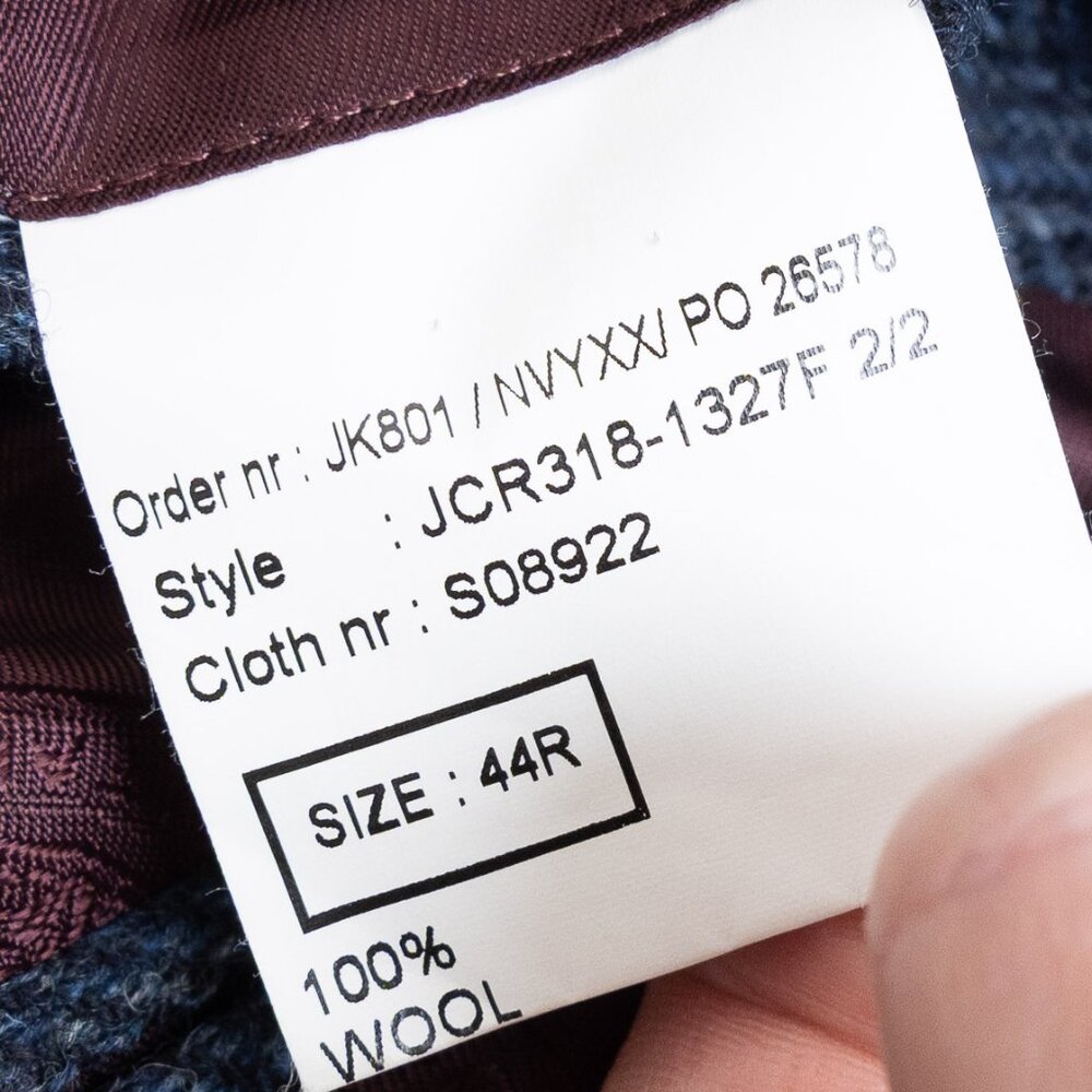 Cordings London Herringbone Tweed Blazer 44R Navy 100% Wool Jacket - Picture 13 of 15